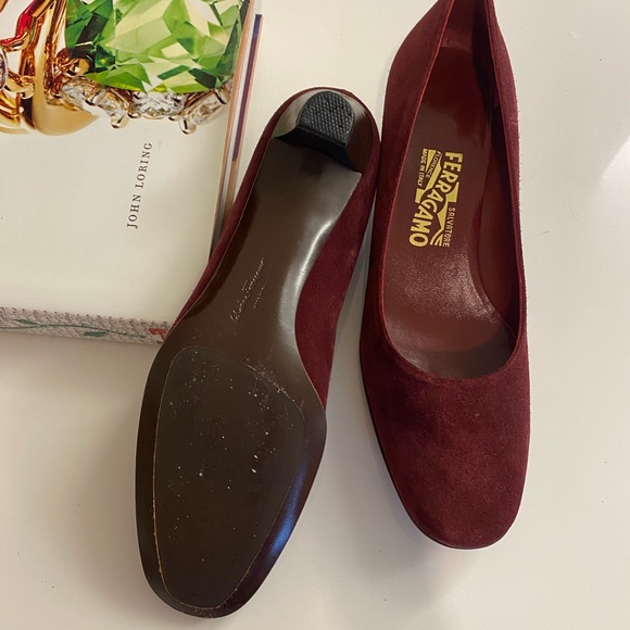 Salvatore Ferragamo burgundy suede shoes - Picture 3 of 4